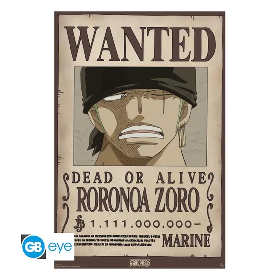 Постер GB Eye: Maxi: One Piece: Roronoa Zoro: «Wanted», (145356)