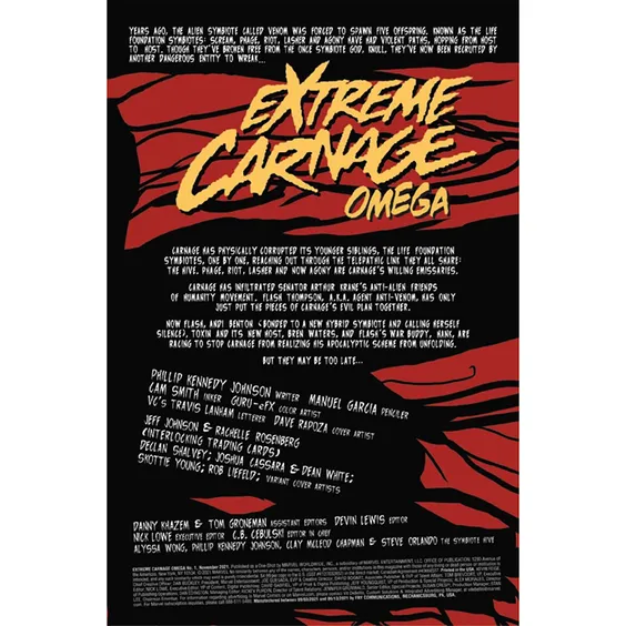 Комікс Marvel. Extreme Carnage. Omega. Conclusion. Volume 1. #1, (201846) 2
