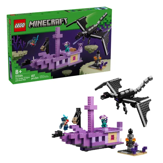 Конструктор LEGO: Minecraft: The Ender Dragon and End Ship, (21264)