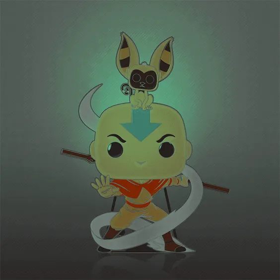 Фігурка Funko POP!: Pin: Avatar: The Last Airbender: Aang w/ Momo (Glows in the Dark), (46062) 3