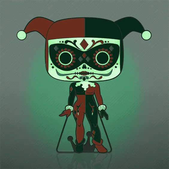 Фигурка Funko POP!: Pin: Dia De Los DC: Super Heroes: Harley Quinn (Glows in the Dark), (46388) 3