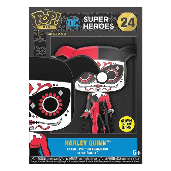 Фигурка Funko POP!: Pin: Dia De Los DC: Super Heroes: Harley Quinn (Glows in the Dark), (46388) 5