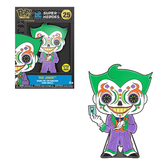 Фигурка Funko POP!: Pin: Dia De Los DC: Super Heroes: The Joker (Glows in the Dark), (46389)