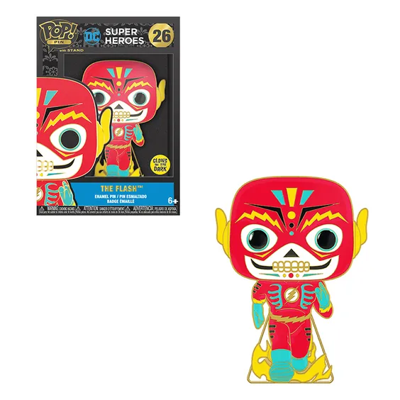 Фигурка Funko POP!: Pin: Dia De Los DC: Super Heroes: The Flash (Glows in the Dark), (46392)