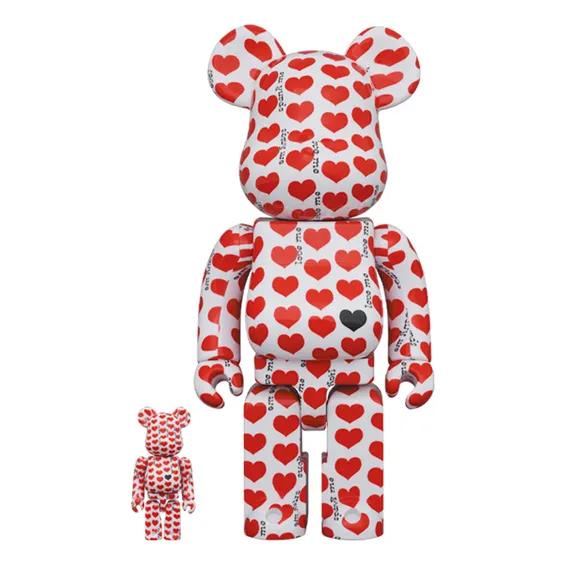 *Original* Be@rbrick: Hide: White Heart (Set) (100% & 400%), (610528)