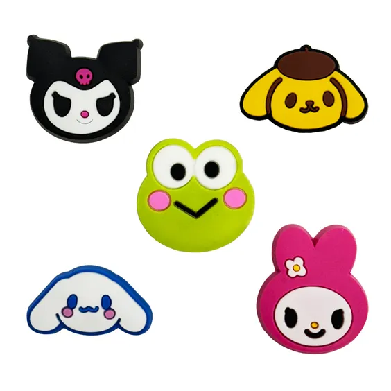 Набір джибітсів Sanrio: Kuromi, Pompompurin, My Melody, Keroppi and Cinnamoroll, (6432)