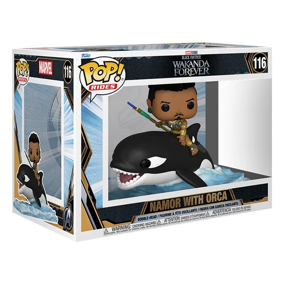 Фигурка Funko POP!: Rides: Marvel (Studios): Black Panther: Wakanda Forever: Namor with Orca, (66721) 3