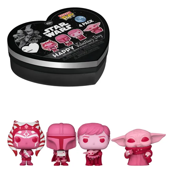Фигурки Funko Pocket POP!: Star Wars: The Mandalorian (4-Pack Valentine Box), (69071)