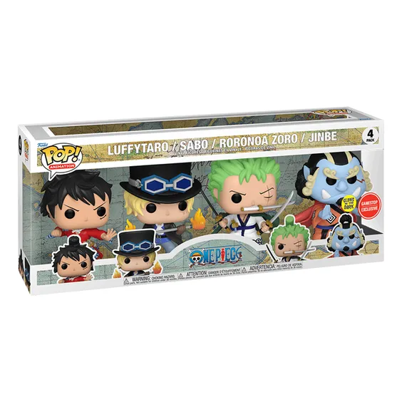 Фигурка Funko POP!: Animation: One Piece: Luffytaro, Sabo, Roronoa Zoro and Jinbe (4-Рack) (GameStop Exclusive) (Glows in the Dark), (691079) 4
