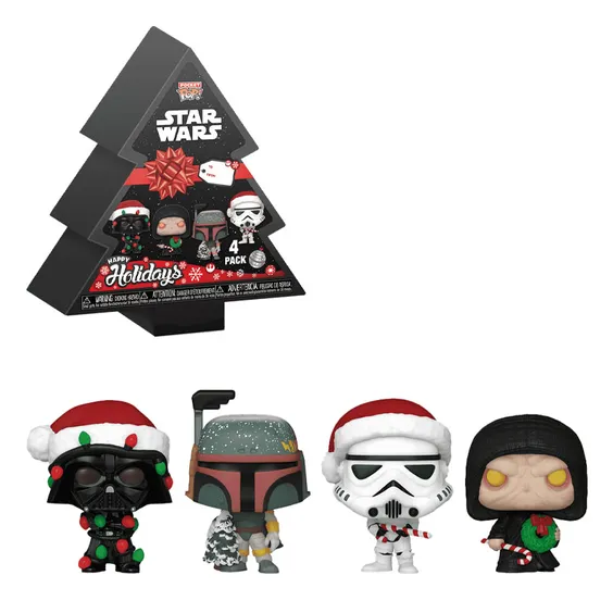 Фигурки Funko Pocket POP!: Star Wars (4-Pack Tree Holiday), (79932)