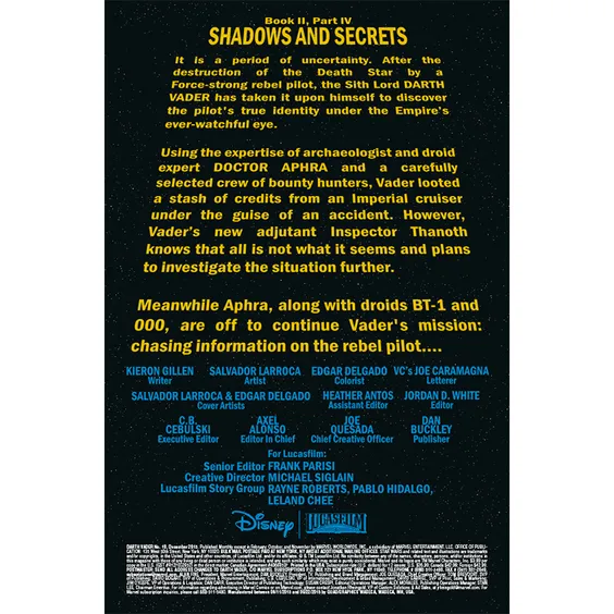 Комикс Marvel. Star Wars. Darth Vader. Book II. Shadows and Secrets. Part 4. Volume 1. #10, (812101) 2