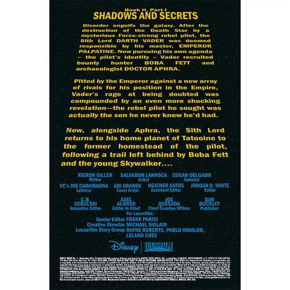 Комикс Marvel. Star Wars. Darth Vader. Book II. Shadows and Secrets. Part 1. Volume 1. #7, (812711) 2