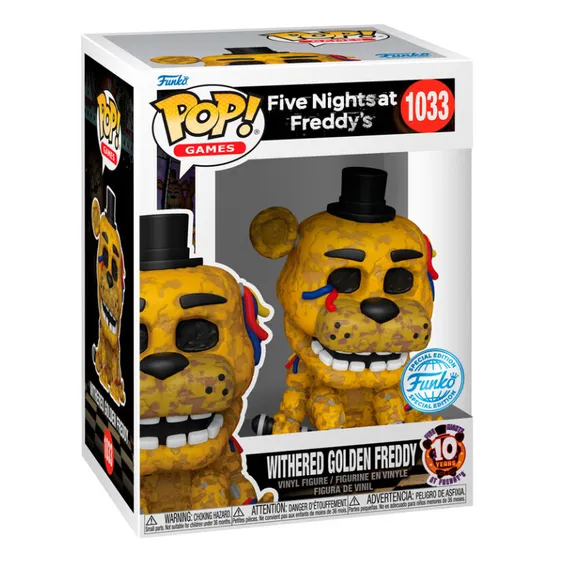 Фигурка Funko POP!: Games: Five Nights at Freddy's: 10th Years: Withered Golden Freddy (Special Edition), (83091) 3