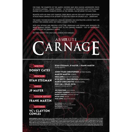 Комикс Marvel. Absolute Carnage. Chapter 4. Volume 1. #2, (941304) 2