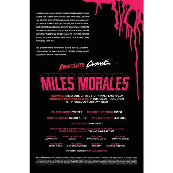 Комикс Marvel. Absolute Carnage. Miles Morales. Target: Scorpion. Volume 1. #1, (951097) 5