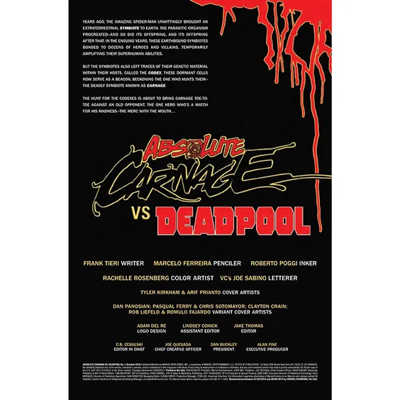 Комикс Marvel. Absolute Carnage vs. Deadpool. Let’s Get Crazy. Volume 1. #1, (954045) 2