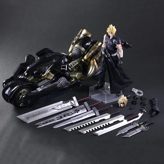 Фигурка Play Arts KAI: Final Fantasy VII: Cloud with Motorcycle , (44188)