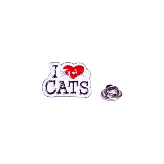 Металевий значок (пін) «I Love Cats», (10997)