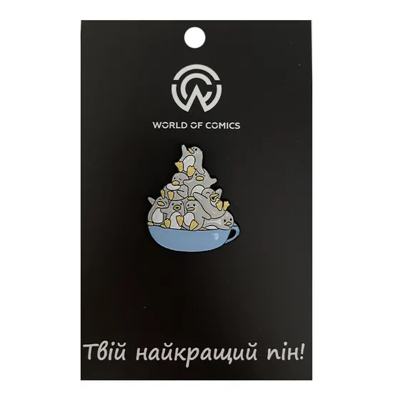 Металлический значок (пин) Penguins in Cup, (11342)