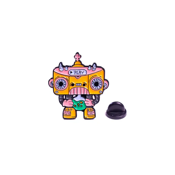 Металлический значок (пин) Boombox Robot, (11437)