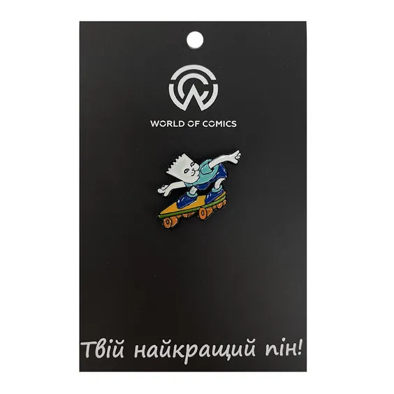 Металлический значок (пин) Ripndip: Bart Nermal (Skating), (11799)