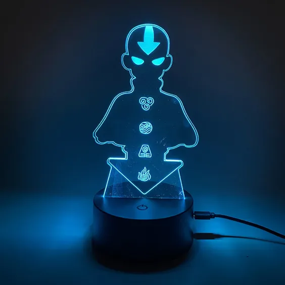 Акриловий світильник Avatar: The Last Airbender: Aang (Avatar Form w/Four Elements), (44615)