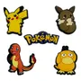 Набір джибітсів Pokemon: Pikachu, Eevee, Charmander, Psyduck, Logo, (6419)