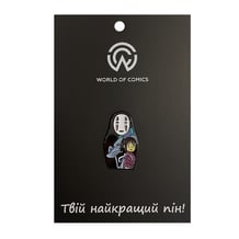 Металевий значок (пін) Studio Ghibli: Spirited Away: Kaonashi, Chihiro and Haku, (10659)