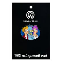 Металевий значок (пін) Futurama: Bender, Fry and Leela (Blue), (11891)