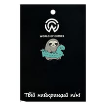 Металлический значок (пин) Sloth in Rubber Dino, (12899)