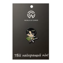 Металевий значок (пін) Attack on Titan: Levi Ackerman (Chibi), (13512)