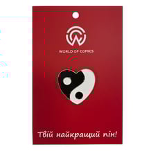 Металлический значок (пин) Heart: Yin and Yang, (13761)