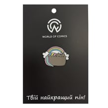Металевий значок (пін) Pusheen: Pusheen w/ Rainbow, (13896)