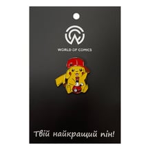 Металлический значок (пин) Pokemon: Pikachu w/ Pokebong, (13930)