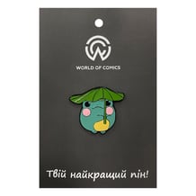 Металевий значок (пін) Frog Under a Leaf, (14115)