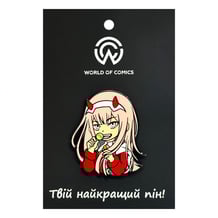 Металевий значок (пін) Darling in the Franxx: Zero Two w/ Lollipop, (14314)