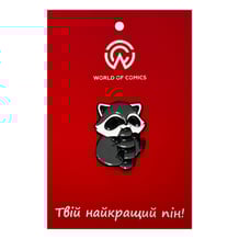 Металевий значок (пін) Raccoon Playing w/ Tail, (14358)