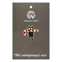 Металевий значок (пін) Black Cat w/ Christmas Candy Cane, (14409)