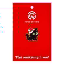 Металевий значок (пін) Cat in Santa Hat, (14410)