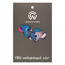 Металевий значок (пін) Disney: Lilo & Stitch: Stitch and Angel in Heart, (14452)