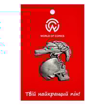 Металлический значок (пин) Raven on Skull, (14575)