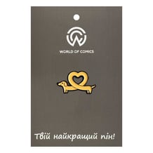 Металевий значок (пін) Heart Shaped Dachshund Dog, (14697)