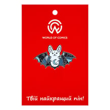 Металевий значок (пін) Bat w/ Glitter Wings (Silver), (14701)