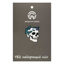 Металевий значок (пін) Skull w/ Butterflies, (14703)