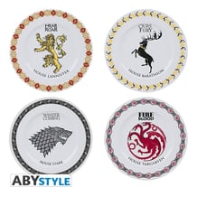 Набір тарілок ABYstyle: Game of Thrones: Houses Logo: Lannister, Baratheon, Stark, Targaryen, (15369)