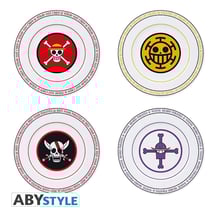 Набір тарілок ABYstyle: One Piece: Skull Logo: Straw Hat Crew, Pirates of Heart, Red Hair Pirates and White Beard Pirates, (31536)
