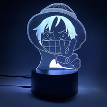 Акриловий світильник One Piece: Monkey D. Luffy (Piece Sign), (44629)