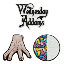 Набор джибитсов The Addams Family: Wednesday: Logo, Thing and Stained Glass Window, (6679)