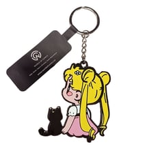 Брелок односторонний металлический Sailor Moon: Tsuki Usagi and Luna (Chibi), (9039)