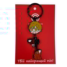 Брелок металевий Chainsaw Man: Denji and Pochita, (9372)